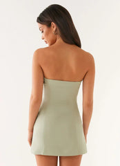 Patsie Strapless Mini Dress - Sage