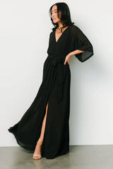 Kia Kimono Maxi Dress | Black