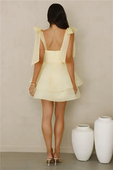 Twirl Society Mini Dress Yellow