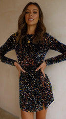 Felicia Mini Dress - Navy/Multi Sequin